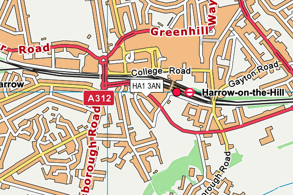 HA1 3AN map - OS VectorMap District (Ordnance Survey) HA1 3AN map - OS VectorMap District (Ordnance Survey)
