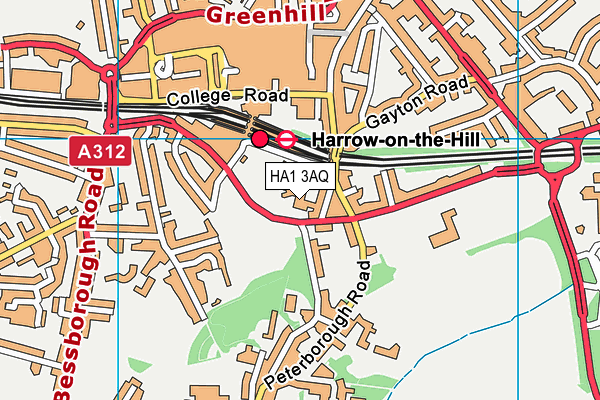 HA1 3AQ map - OS VectorMap District (Ordnance Survey) HA1 3AQ map - OS VectorMap District (Ordnance Survey)