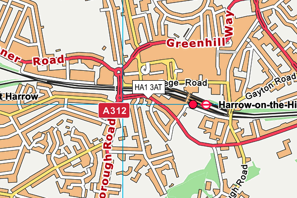 HA1 3AT map - OS VectorMap District (Ordnance Survey) HA1 3AT map - OS VectorMap District (Ordnance Survey)