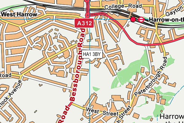 HA1 3BY map - OS VectorMap District (Ordnance Survey) HA1 3BY map - OS VectorMap District (Ordnance Survey)