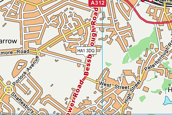 HA1 3DQ map - OS VectorMap District (Ordnance Survey)