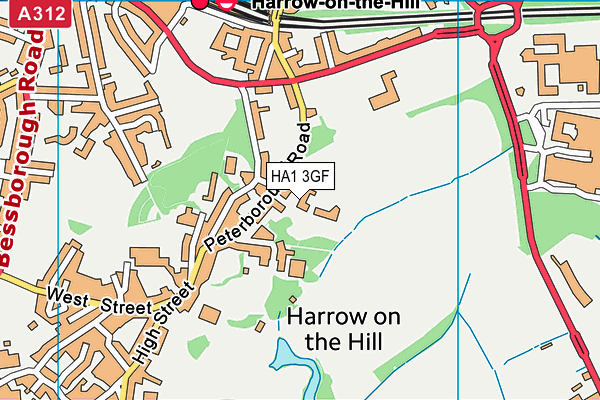 HA1 3GF map - OS VectorMap District (Ordnance Survey) HA1 3GF map - OS VectorMap District (Ordnance Survey)
