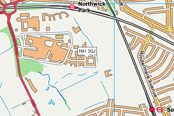 HA1 3GJ map - OS VectorMap District (Ordnance Survey) HA1 3GJ map - OS VectorMap District (Ordnance Survey)