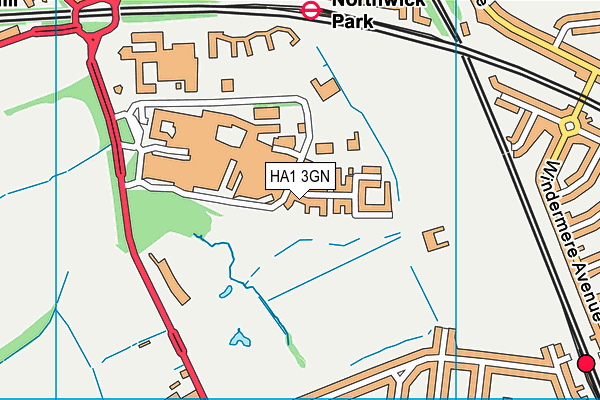 HA1 3GN map - OS VectorMap District (Ordnance Survey) HA1 3GN map - OS VectorMap District (Ordnance Survey)