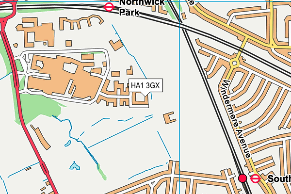 HA1 3GX map - OS VectorMap District (Ordnance Survey) HA1 3GX map - OS VectorMap District (Ordnance Survey)