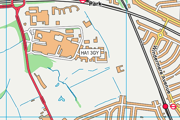 HA1 3GY map - OS VectorMap District (Ordnance Survey)