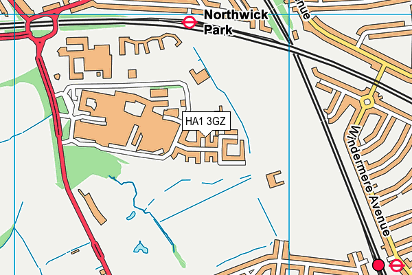 HA1 3GZ map - OS VectorMap District (Ordnance Survey) HA1 3GZ map - OS VectorMap District (Ordnance Survey)