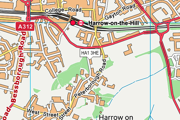 HA1 3HE map - OS VectorMap District (Ordnance Survey) HA1 3HE map - OS VectorMap District (Ordnance Survey)