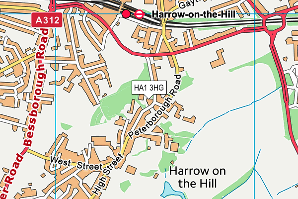 HA1 3HG map - OS VectorMap District (Ordnance Survey) HA1 3HG map - OS VectorMap District (Ordnance Survey)