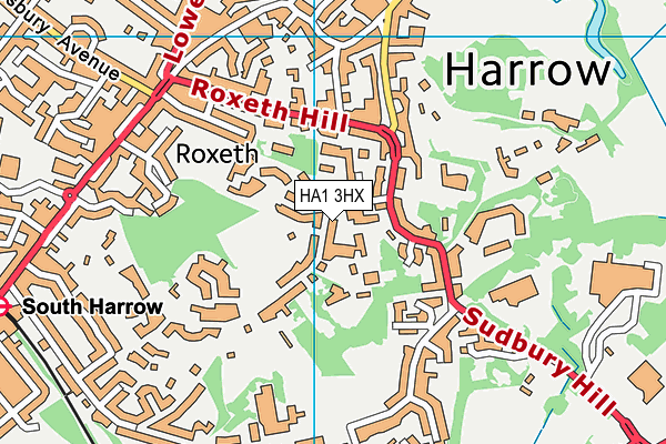 HA1 3HX map - OS VectorMap District (Ordnance Survey) HA1 3HX map - OS VectorMap District (Ordnance Survey)