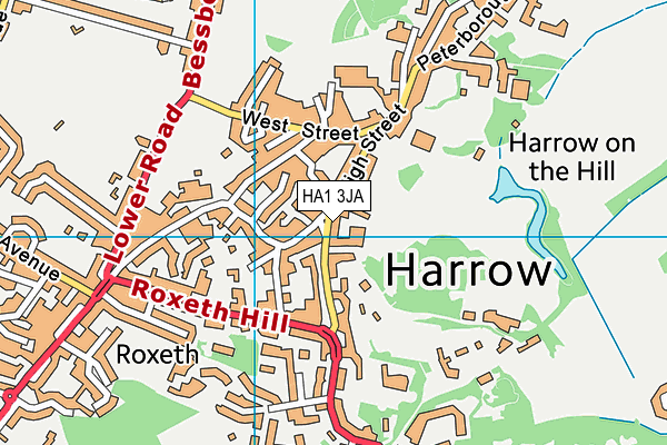 HA1 3JA map - OS VectorMap District (Ordnance Survey) HA1 3JA map - OS VectorMap District (Ordnance Survey)