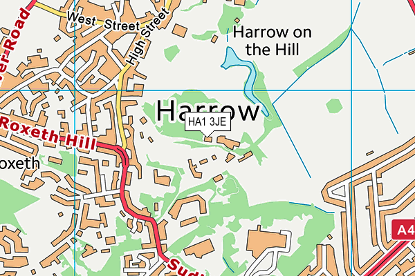 HA1 3JE map - OS VectorMap District (Ordnance Survey) HA1 3JE map - OS VectorMap District (Ordnance Survey)