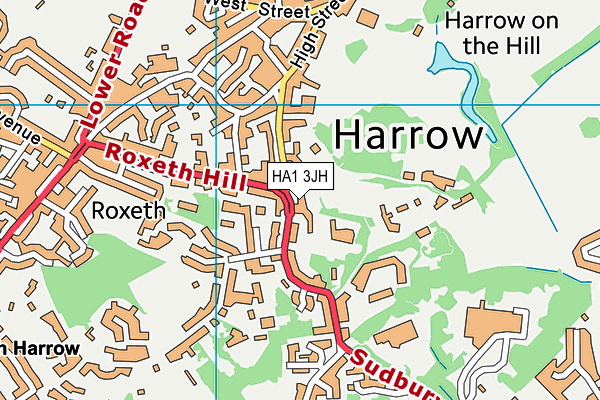 HA1 3JH map - OS VectorMap District (Ordnance Survey) HA1 3JH map - OS VectorMap District (Ordnance Survey)