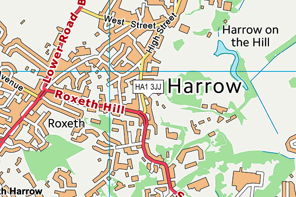 HA1 3JJ map - OS VectorMap District (Ordnance Survey)