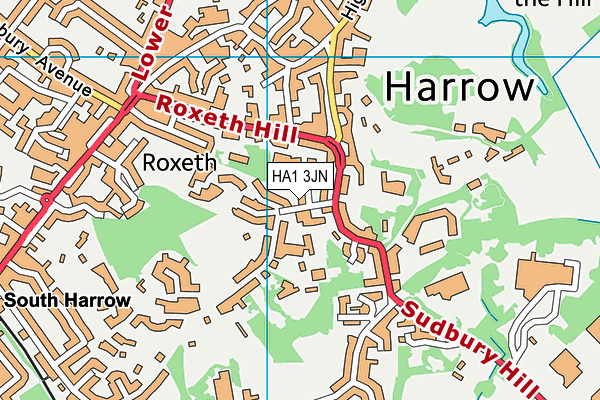 HA1 3JN map - OS VectorMap District (Ordnance Survey) HA1 3JN map - OS VectorMap District (Ordnance Survey)