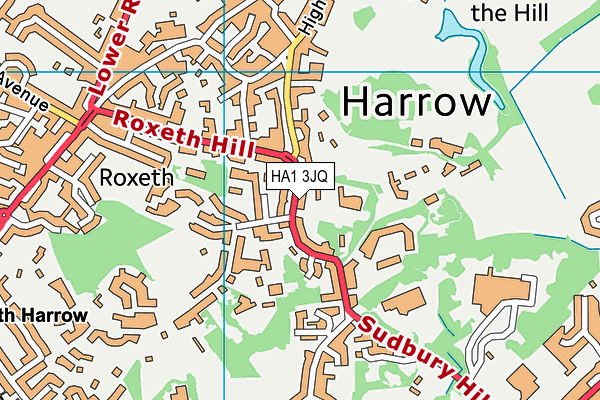 HA1 3JQ map - OS VectorMap District (Ordnance Survey)