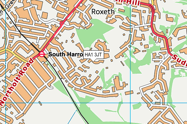 HA1 3JT map - OS VectorMap District (Ordnance Survey) HA1 3JT map - OS VectorMap District (Ordnance Survey)