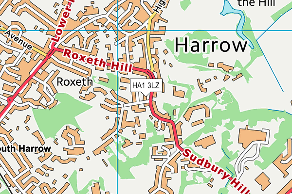 HA1 3LZ map - OS VectorMap District (Ordnance Survey) HA1 3LZ map - OS VectorMap District (Ordnance Survey)