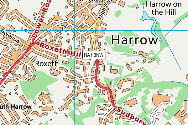 HA1 3NW map - OS VectorMap District (Ordnance Survey) HA1 3NW map - OS VectorMap District (Ordnance Survey)
