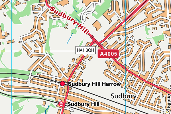 HA1 3QH map - OS VectorMap District (Ordnance Survey)