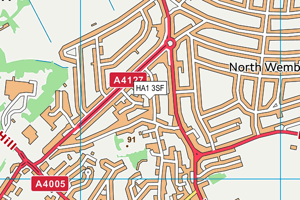 HA1 3SF map - OS VectorMap District (Ordnance Survey) HA1 3SF map - OS VectorMap District (Ordnance Survey)