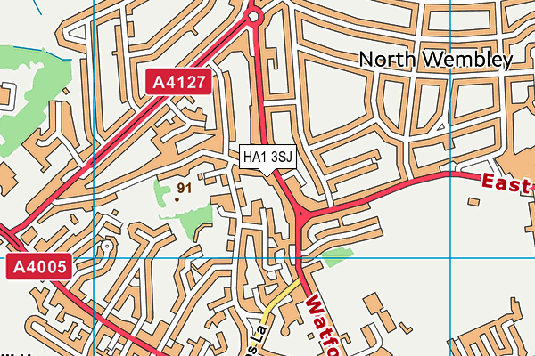 HA1 3SJ map - OS VectorMap District (Ordnance Survey) HA1 3SJ map - OS VectorMap District (Ordnance Survey)