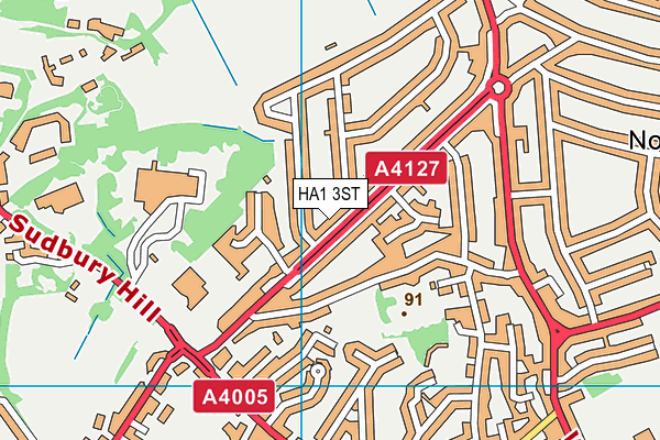 HA1 3ST map - OS VectorMap District (Ordnance Survey)