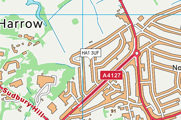 HA1 3UF map - OS VectorMap District (Ordnance Survey)