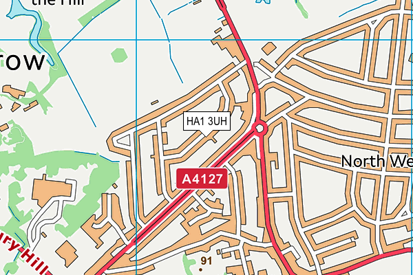 HA1 3UH map - OS VectorMap District (Ordnance Survey) HA1 3UH map - OS VectorMap District (Ordnance Survey)