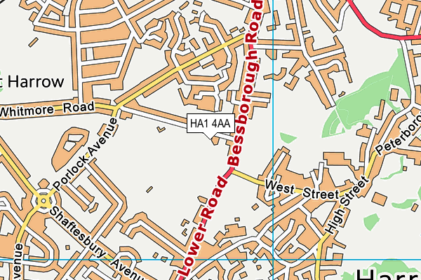HA1 4AA map - OS VectorMap District (Ordnance Survey) HA1 4AA map - OS VectorMap District (Ordnance Survey)