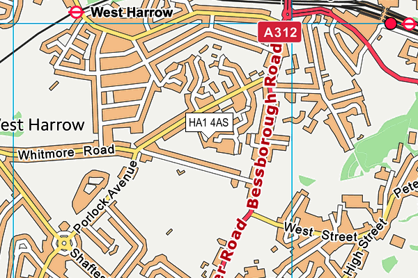 HA1 4AS map - OS VectorMap District (Ordnance Survey) HA1 4AS map - OS VectorMap District (Ordnance Survey)