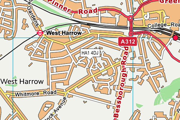 HA1 4DJ map - OS VectorMap District (Ordnance Survey) HA1 4DJ map - OS VectorMap District (Ordnance Survey)