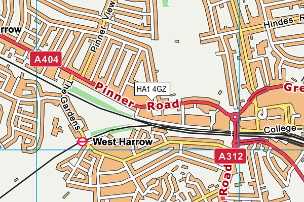 HA1 4GZ map - OS VectorMap District (Ordnance Survey) HA1 4GZ map - OS VectorMap District (Ordnance Survey)