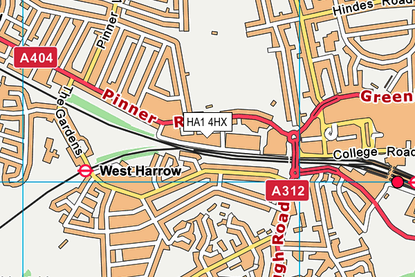 HA1 4HX map - OS VectorMap District (Ordnance Survey)