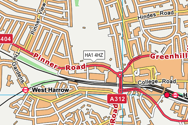 HA1 4HZ map - OS VectorMap District (Ordnance Survey)