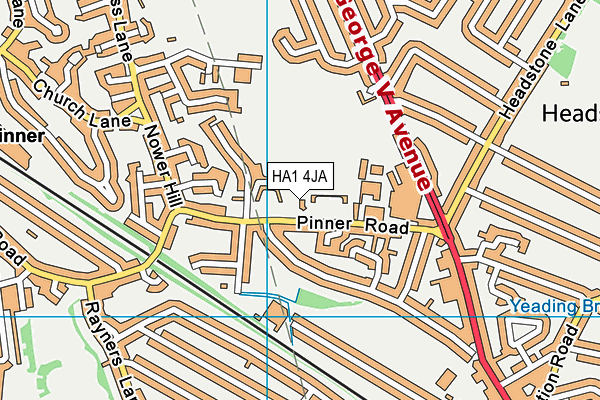 HA1 4JA map - OS VectorMap District (Ordnance Survey) HA1 4JA map - OS VectorMap District (Ordnance Survey)