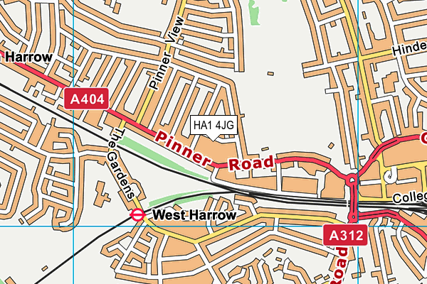 HA1 4JG map - OS VectorMap District (Ordnance Survey)