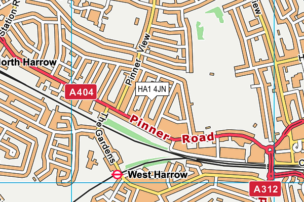 HA1 4JN map - OS VectorMap District (Ordnance Survey) HA1 4JN map - OS VectorMap District (Ordnance Survey)