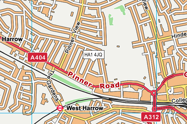 HA1 4JQ map - OS VectorMap District (Ordnance Survey) HA1 4JQ map - OS VectorMap District (Ordnance Survey)