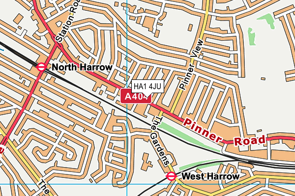 HA1 4JU map - OS VectorMap District (Ordnance Survey) HA1 4JU map - OS VectorMap District (Ordnance Survey)
