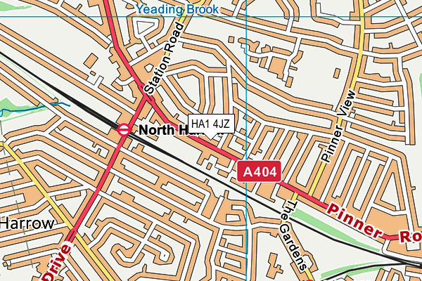 HA1 4JZ map - OS VectorMap District (Ordnance Survey)