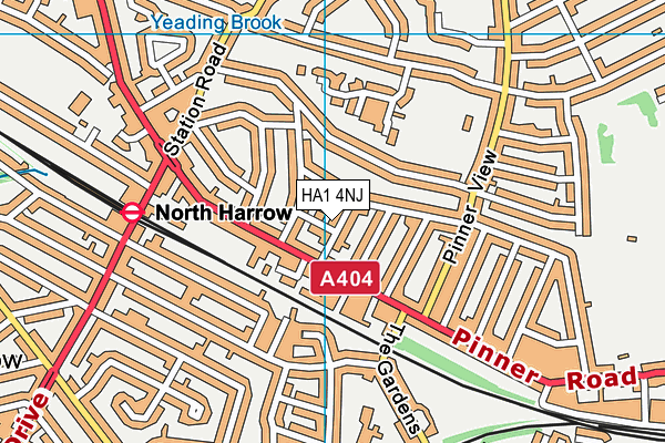 HA1 4NJ map - OS VectorMap District (Ordnance Survey)