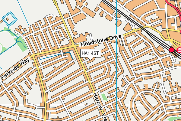 HA1 4ST map - OS VectorMap District (Ordnance Survey) HA1 4ST map - OS VectorMap District (Ordnance Survey)