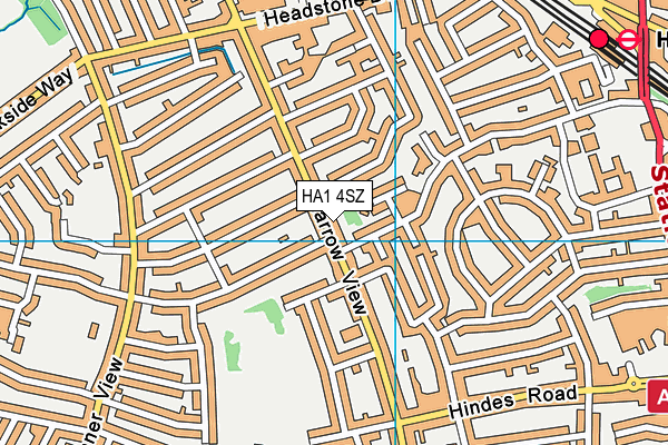 HA1 4SZ map - OS VectorMap District (Ordnance Survey) HA1 4SZ map - OS VectorMap District (Ordnance Survey)