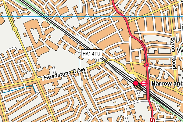 HA1 4TU map - OS VectorMap District (Ordnance Survey) HA1 4TU map - OS VectorMap District (Ordnance Survey)