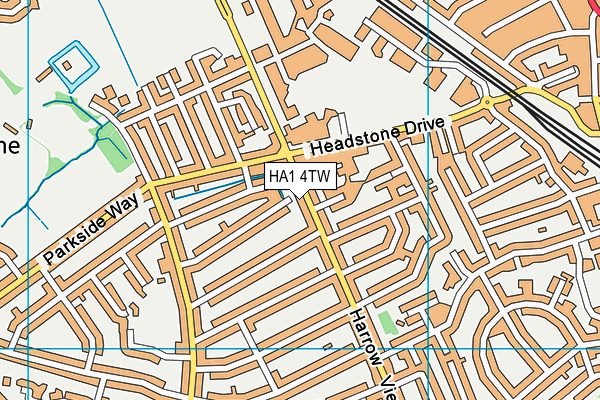 HA1 4TW map - OS VectorMap District (Ordnance Survey) HA1 4TW map - OS VectorMap District (Ordnance Survey)