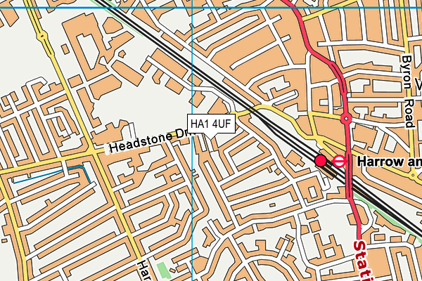 HA1 4UF map - OS VectorMap District (Ordnance Survey) HA1 4UF map - OS VectorMap District (Ordnance Survey)