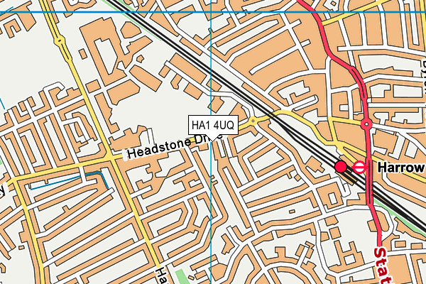 HA1 4UQ map - OS VectorMap District (Ordnance Survey) HA1 4UQ map - OS VectorMap District (Ordnance Survey)