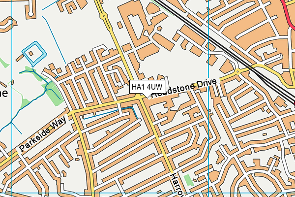 HA1 4UW map - OS VectorMap District (Ordnance Survey) HA1 4UW map - OS VectorMap District (Ordnance Survey)