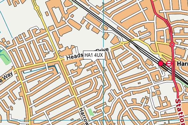 HA1 4UX map - OS VectorMap District (Ordnance Survey) HA1 4UX map - OS VectorMap District (Ordnance Survey)